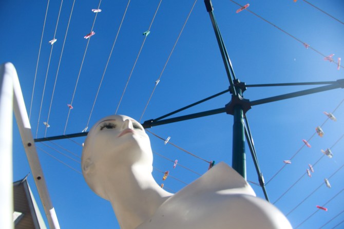Isabella and The Pile of Dirty Washing in the Laundry.